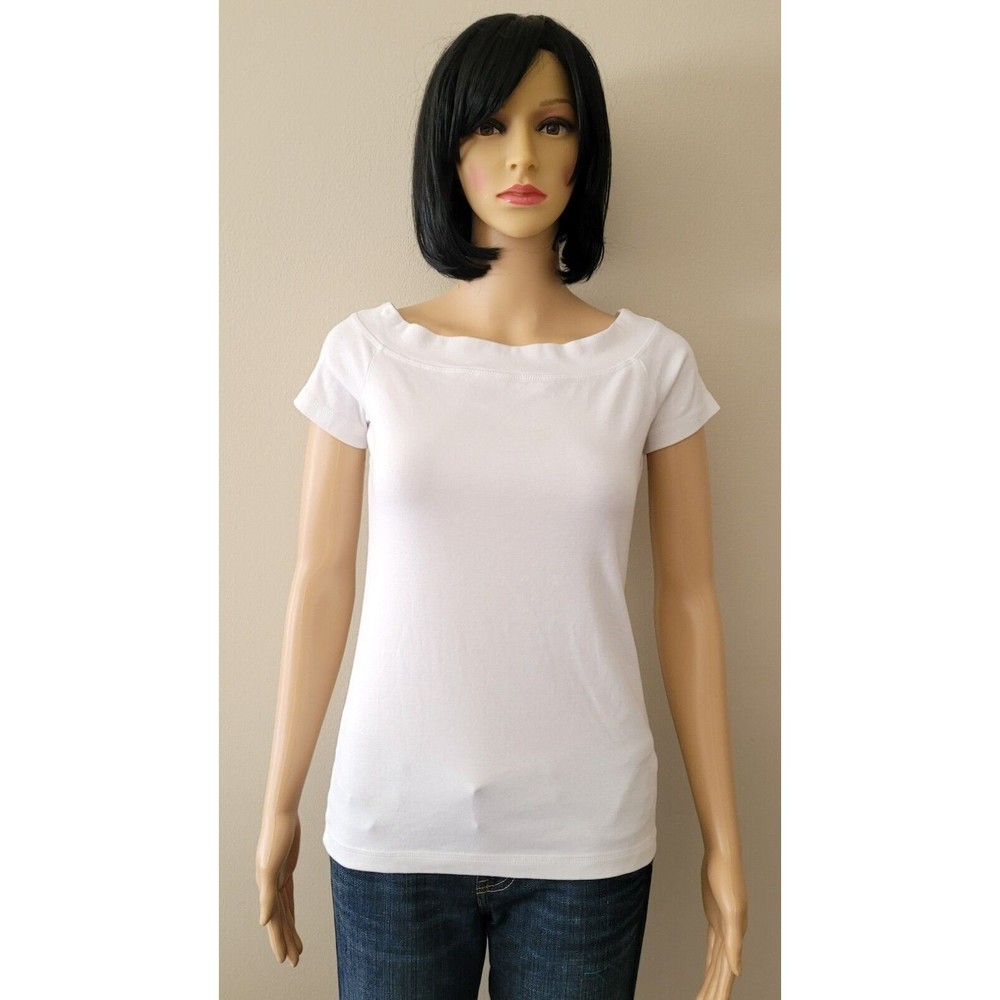 Womens H&M Size Medium White Short Sleeve Shirt